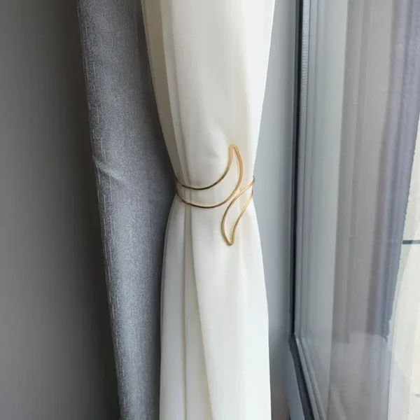 1pc Glam Style Curtain Tieback Golden Hollow Moon - Window Decor Curtain Accessory