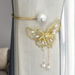 1pc Glam Style Curtain Tieback Golden Butterfly - Window Decor Curtain Accessory