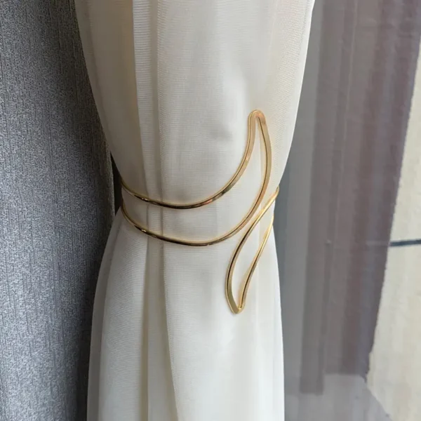 1pc Glam Style Curtain Tieback Golden Hollow Moon - Window Decor Curtain Accessory