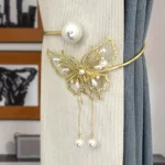 1pc Glam Style Curtain Tieback Golden Butterfly - Window Decor Curtain Accessory