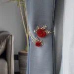 1pc Glam Style Curtain Tieback Red Pastoral Flower Pattern - Window Decor Curtain Accessory