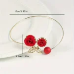1pc Glam Style Curtain Tieback Red Rose & Pearl Design Alloy - Window Decor Curtain Accessory